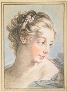 Joven mujer, grabado por Louis Marin Bonnet, 1767